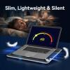 imageTECKNET Laptop Cooling Pad Portable Slim Quiet USB Powered Laptop Notebook Cooler Cooling Pad Stand Chill Mat with 3 Blue LED Fans Fits 1217 Inches WhiteWhite