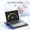imageTECKNET Laptop Cooling Pad Portable Slim Quiet USB Powered Laptop Notebook Cooler Cooling Pad Stand Chill Mat with 3 Blue LED Fans Fits 1217 Inches WhiteBlack