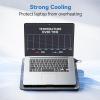 imageTECKNET Laptop Cooling Pad Portable Slim Quiet USB Powered Laptop Notebook Cooler Cooling Pad Stand Chill Mat with 3 Blue LED Fans Fits 1217 Inches WhiteBlack