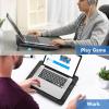 imageTECKNET Laptop Cooling Pad Portable Slim Quiet USB Powered Laptop Notebook Cooler Cooling Pad Stand Chill Mat with 3 Blue LED Fans Fits 1217 Inches WhiteBlack
