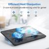 imageTECKNET Laptop Cooling Pad Portable Slim Quiet USB Powered Laptop Notebook Cooler Cooling Pad Stand Chill Mat with 3 Blue LED Fans Fits 1217 Inches WhiteBlue