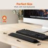 imageTECKNET Wrist Rest for Computer Keyboard Thicken Memory Foam Wrist Support Pad for Keyboard Ergonomic Palm Rest for Pain Relief AntiSlip Rubber Base 17x33 in 1 inch 25mm BlackBlack