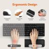 imageTECKNET Wrist Rest for Computer Keyboard Thicken Memory Foam Wrist Support Pad for Keyboard Ergonomic Palm Rest for Pain Relief AntiSlip Rubber Base 17x33 in 1 inch 25mm BlackBlack