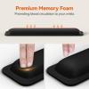 imageTECKNET Wrist Rest for Computer Keyboard Thicken Memory Foam Wrist Support Pad for Keyboard Ergonomic Palm Rest for Pain Relief AntiSlip Rubber Base 17x33 in 1 inch 25mm BlackBlack