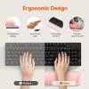 imageTECKNET Wrist Rest for Computer Keyboard Thicken Memory Foam Wrist Support Pad for Keyboard Ergonomic Palm Rest for Pain Relief AntiSlip Rubber Base 17x33 in 1 inch 25mm BlackPink