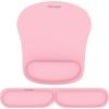 imageTECKNET Ergonomic Keyboard Wrist Rest and Mouse Pad Foldable Memory Foam Wrist Rest for Computer Keyboard Durable Mousepad for Computer Laptop Mac Lightweight for Easy Typing and Pain Relief NavyMorandi Pink