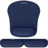 imageTECKNET Ergonomic Keyboard Wrist Rest and Mouse Pad Foldable Memory Foam Wrist Rest for Computer Keyboard Durable Mousepad for Computer Laptop Mac Lightweight for Easy Typing and Pain Relief NavyNavy