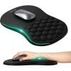 imageTECKNET Ergonomic Mouse Pad with Wrist Rest Soft Mousepad with Massage Design Memory Foam and NonSlip PU Base for Pain Relief Gaming Mouse Pad for Desk Home Office 12x8 Inches BlackBlack