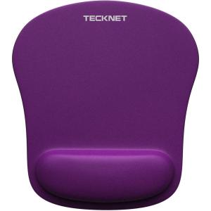 imageTECKNET Ergonomic Mouse Pad with Wrist Rest Soft Mousepad with Massage Design Memory Foam and NonSlip PU Base for Pain Relief Gaming Mouse Pad for Desk Home Office 12x8 Inches BlackPurple
