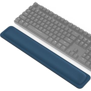 imageTECKNET Wrist Rest for Computer Keyboard Thicken Memory Foam Wrist Support Pad for Keyboard Ergonomic Palm Rest for Pain Relief AntiSlip Rubber Base 17x33 in 1 inch 25mm BlackBlue