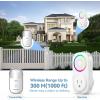 imageTECKNET SelfPowered Wireless Doorbell Kit  PlugThrough Door Bell with RGB Light 60 Chimes ampamp 5 Volume Levels IP66 Waterproof Classroom Doorbell 1000ft Range Doorbells for HomeOffice1 Button  1 Plugthrough Receiver  RGB White