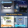 imageTECKNET 4200Lm 416 LED Solar Lights Outdoor Waterproof 300 Angle ampamp 3 Lighting Modes Motion Sensor Outdoor Lights 2 Pack Security Solar Light IP66 for Fence Front Door Yard Deck Garden Garage2 Pack  Cool White