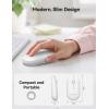 imageTECKNET Bluetooth Mouse 24G Silent Wireless Mouse for 2 ModesBT305024Ghz Contoured Grip with USB Receiver Quiet Click Portable Compatible with PC Chromebook Mac  PinkWhite