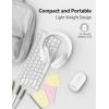 imageTECKNET Bluetooth Mouse 24G Silent Wireless Mouse for 2 ModesBT305024Ghz Contoured Grip with USB Receiver Quiet Click Portable Compatible with PC Chromebook Mac  PinkWhite