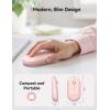 imageTECKNET Bluetooth Mouse 24G Silent Wireless Mouse for 2 ModesBT305024Ghz Contoured Grip with USB Receiver Quiet Click Portable Compatible with PC Chromebook Mac  PinkPink