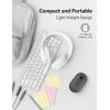 imageTECKNET Bluetooth Mouse 24G Silent Wireless Mouse for 2 ModesBT305024Ghz Contoured Grip with USB Receiver Quiet Click Portable Compatible with PC Chromebook Mac  PinkGrey