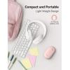 imageTECKNET Bluetooth Mouse 24G Silent Wireless Mouse for 2 ModesBT305024Ghz Contoured Grip with USB Receiver Quiet Click Portable Compatible with PC Chromebook Mac  PinkPink