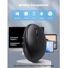 imageTECKNET Ergonomic Mouse Bluetooth Wireless Vertical Mouse Rechargeable Battery Quiet Clicks 4800 DPI Adjustable BT5030 ampamp 24G Connect Easy to use Wide Compatibility  BlackBlack