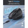 imageTECKNET Ergonomic Mouse Bluetooth Wireless Vertical Mouse Rechargeable Battery Quiet Clicks 4800 DPI Adjustable BT5030 ampamp 24G Connect Easy to use Wide Compatibility  BlackBlack