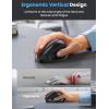 imageTECKNET Ergonomic Mouse Bluetooth Wireless Vertical Mouse Rechargeable Battery Quiet Clicks 4800 DPI Adjustable BT5030 ampamp 24G Connect Easy to use Wide Compatibility  BlackBlack