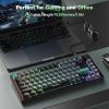 imageTECKNET Gaming Keyboard 75 Wired Keyboard RGB Backlit 82Keys with Volume Knob Control 26 Keys Antighosting Whisper Quiet Gaming Switch Travel Friendly for Windows Laptop PC MacGreyGrey