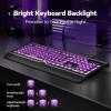 imageTECKNET Large Print Backlit Keyboard Wired USBA Computer Keyboard with Wrist Rest 7Color Backlit Oversized Letter Keys Easy to See PlugandPlay Silent Foldable Stands for WindowsPCLaptopGreen
