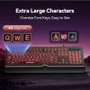 imageTECKNET Large Print Backlit Keyboard Wired USBA Computer Keyboard with Wrist Rest 7Color Backlit Oversized Letter Keys Easy to See PlugandPlay Silent Foldable Stands for WindowsPCLaptopGreen