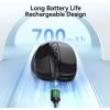 imageTECKNET Rechargeable Jiggler Wireless Mouse BT5030 ampamp 24G 4800 DPI Silent USB A ampamp Bluetooth Mouse 6 Buttons Wide Compatibility  BlackBlack