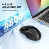 imageTECKNET Rechargeable Jiggler Wireless Mouse BT5030 ampamp 24G 4800 DPI Silent USB A ampamp Bluetooth Mouse 6 Buttons Wide Compatibility  BlackBlack