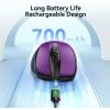 imageTECKNET Rechargeable Jiggler Wireless Mouse BT5030 ampamp 24G 4800 DPI Silent USB A ampamp Bluetooth Mouse 6 Buttons Wide Compatibility  BlackPurple