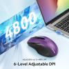 imageTECKNET Rechargeable Jiggler Wireless Mouse BT5030 ampamp 24G 4800 DPI Silent USB A ampamp Bluetooth Mouse 6 Buttons Wide Compatibility  BlackPurple