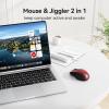 imageTECKNET Rechargeable Jiggler Wireless Mouse BT5030 ampamp 24G 4800 DPI Silent USB A ampamp Bluetooth Mouse 6 Buttons Wide Compatibility  BlackRed