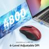 imageTECKNET Rechargeable Jiggler Wireless Mouse BT5030 ampamp 24G 4800 DPI Silent USB A ampamp Bluetooth Mouse 6 Buttons Wide Compatibility  BlackRed