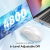 imageTECKNET Rechargeable Jiggler Wireless Mouse BT5030 ampamp 24G 4800 DPI Silent USB A ampamp Bluetooth Mouse 6 Buttons Wide Compatibility  BlackWhite