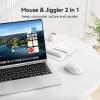 imageTECKNET Rechargeable Jiggler Wireless Mouse BT5030 ampamp 24G 4800 DPI Silent USB A ampamp Bluetooth Mouse 6 Buttons Wide Compatibility  BlackWhite