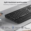 imageTECKNET Wireless Keyboard for Laptop 24G USB Silent Computer Keyboard with Comfortable Palm Rest ampamp Adjustable Feet Stand for Desktop PC Notebook Surface and Windows Full Size LayoutBright Black