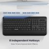 imageTECKNET Wireless Keyboard for Laptop 24G USB Silent Computer Keyboard with Comfortable Palm Rest ampamp Adjustable Feet Stand for Desktop PC Notebook Surface and Windows Full Size LayoutBright Black