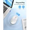 imageTECKNET Wireless Mouse RechargeableMouse for Laptop Computer24G USB Computer Mice Wireless6 Button 6400 DPI Ergonomic Silent MicePortable Cordless Travel MiceWide CompatibilityWhite