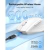 imageTECKNET Wireless Mouse RechargeableMouse for Laptop Computer24G USB Computer Mice Wireless6 Button 6400 DPI Ergonomic Silent MicePortable Cordless Travel MiceWide CompatibilityWhite