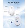 imageTECKNET Wireless Mouse RechargeableMouse for Laptop Computer24G USB Computer Mice Wireless6 Button 6400 DPI Ergonomic Silent MicePortable Cordless Travel MiceWide CompatibilityWhite