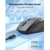 imageTECKNET Wireless Mouse RechargeableMouse for Laptop Computer24G USB Computer Mice Wireless6 Button 6400 DPI Ergonomic Silent MicePortable Cordless Travel MiceWide CompatibilityGrey
