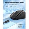 imageTECKNET Wireless Mouse RechargeableMouse for Laptop Computer24G USB Computer Mice Wireless6 Button 6400 DPI Ergonomic Silent MicePortable Cordless Travel MiceWide CompatibilityBlack