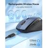 imageTECKNET Wireless Mouse RechargeableMouse for Laptop Computer24G USB Computer Mice Wireless6 Button 6400 DPI Ergonomic Silent MicePortable Cordless Travel MiceWide CompatibilityBlue