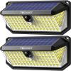 imageTECKNET 4200Lm 416 LED Solar Lights Outdoor Waterproof 300 Angle ampamp 3 Lighting Modes Motion Sensor Outdoor Lights 2 Pack Security Solar Light IP66 for Fence Front Door Yard Deck Garden Garage2 Pack  Cool White