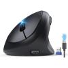 imageTECKNET Ergonomic Mouse Bluetooth Wireless Vertical Mouse Rechargeable Battery Quiet Clicks 4800 DPI Adjustable BT5030 ampamp 24G Connect Easy to use Wide Compatibility  BlackBlack