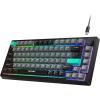 imageTECKNET Gaming Keyboard 75 Wired Keyboard RGB Backlit 82Keys with Volume Knob Control 26 Keys Antighosting Whisper Quiet Gaming Switch Travel Friendly for Windows Laptop PC MacGreyGrey
