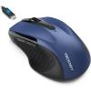 imageTECKNET Rechargeable Jiggler Wireless Mouse BT5030 ampamp 24G 4800 DPI Silent USB A ampamp Bluetooth Mouse 6 Buttons Wide Compatibility  BlackBlue
