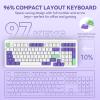 imageTECKNET TriMode BT50WiredWireless Mechanical Keyboard Custom HotSwappable Creamy Sounding 96 Compact Layout with RGB Backlit Gasket Mounted Rechargeable Keyboard for Gaming 97 KeysWhite  Purple