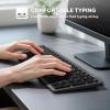 imageTECKNET Wireless Bluetooth Keyboard Rechargeable  Ultra Slim 24GBT Keyboard with Number Pad Multi Devices Easy Switch Low Profile Compact Keyboards for iPad Macbook Laptop Computer Tablet PCGrey
