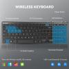 imageTECKNET Wireless Bluetooth Keyboard Rechargeable  Ultra Slim 24GBT Keyboard with Number Pad Multi Devices Easy Switch Low Profile Compact Keyboards for iPad Macbook Laptop Computer Tablet PCGrey